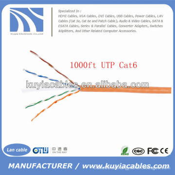 Orange UTP Cat6 Ethernet Kabel beschichtet